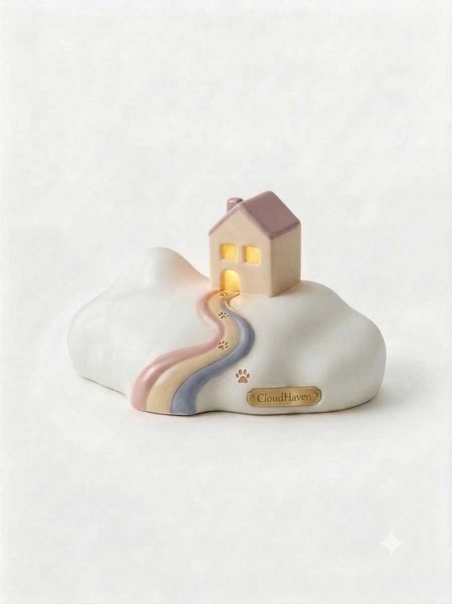 CloudHaven memorial with dusty rose rooftop